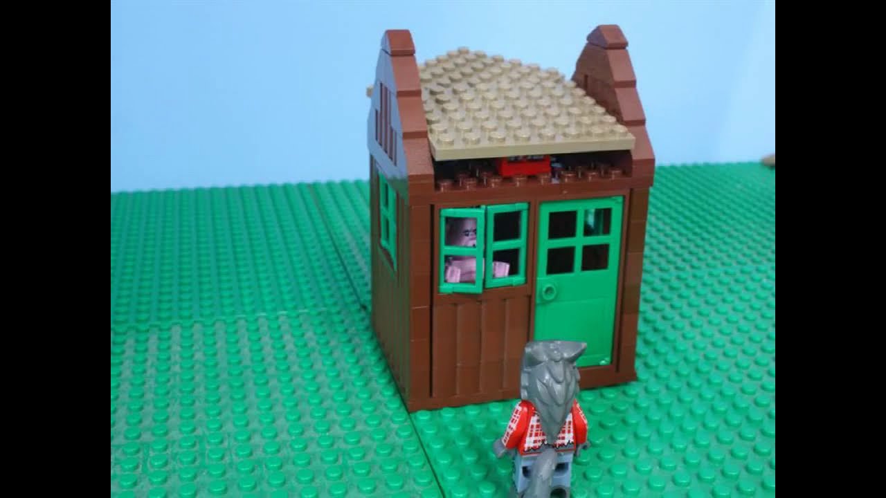 The 3 little pigs and the big bad wolf story in Lego