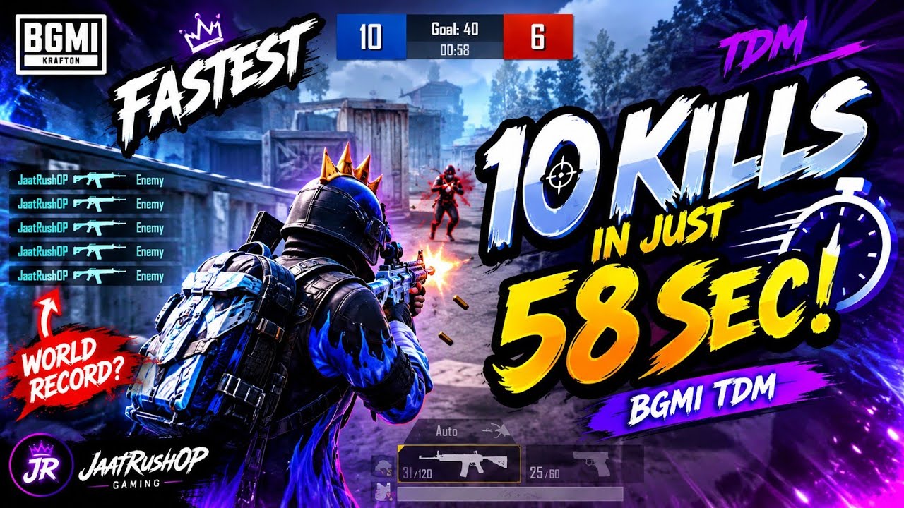 10 KILLS IN JUST 58 SECONDS! 😱🔥 | BGMI HISTORY 