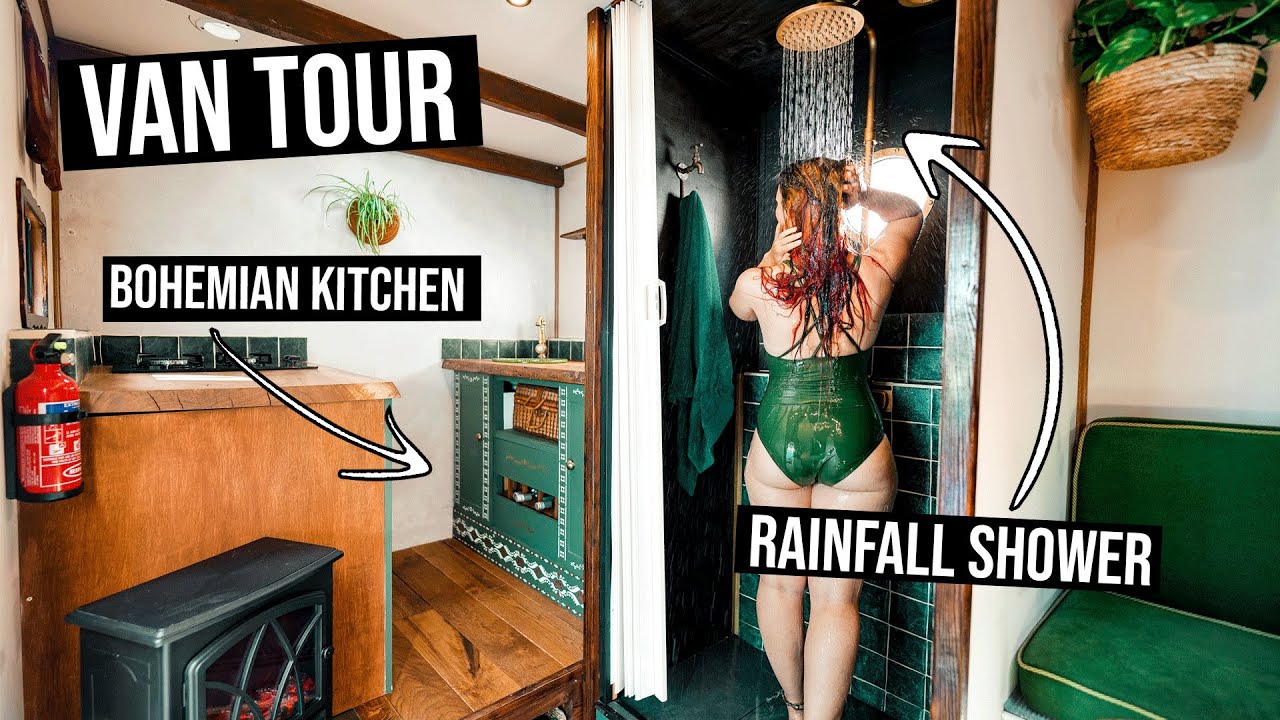 VAN TOUR | Vintage British Van Completely Restored With Beautiful Wooden Interior (INSANE Wet Room!)
