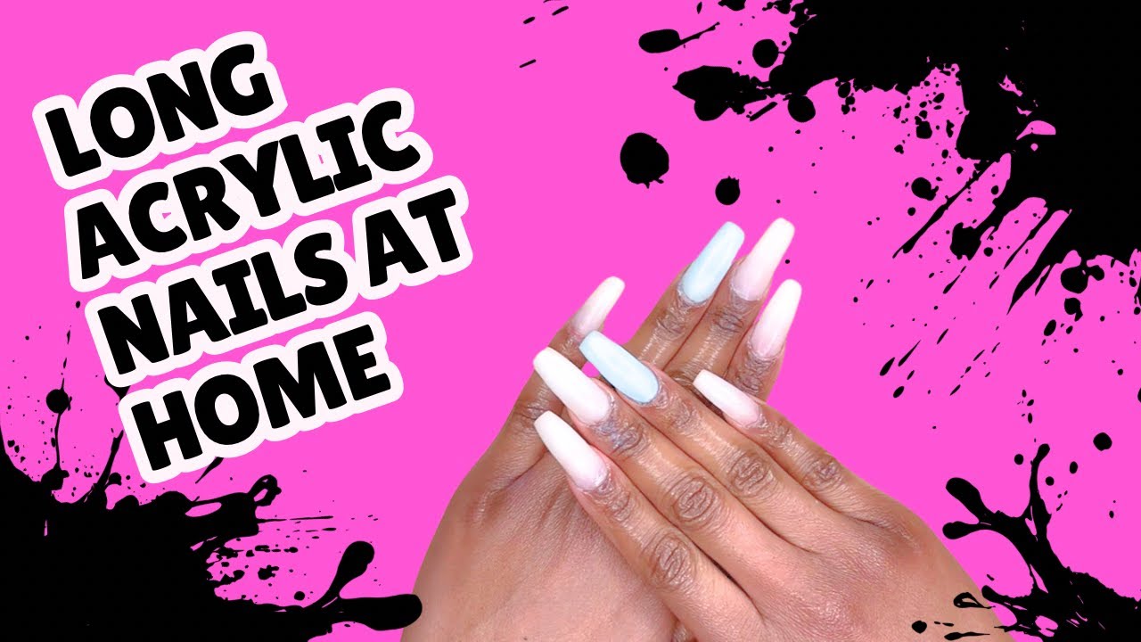 At home Acrylic nails (No talking)