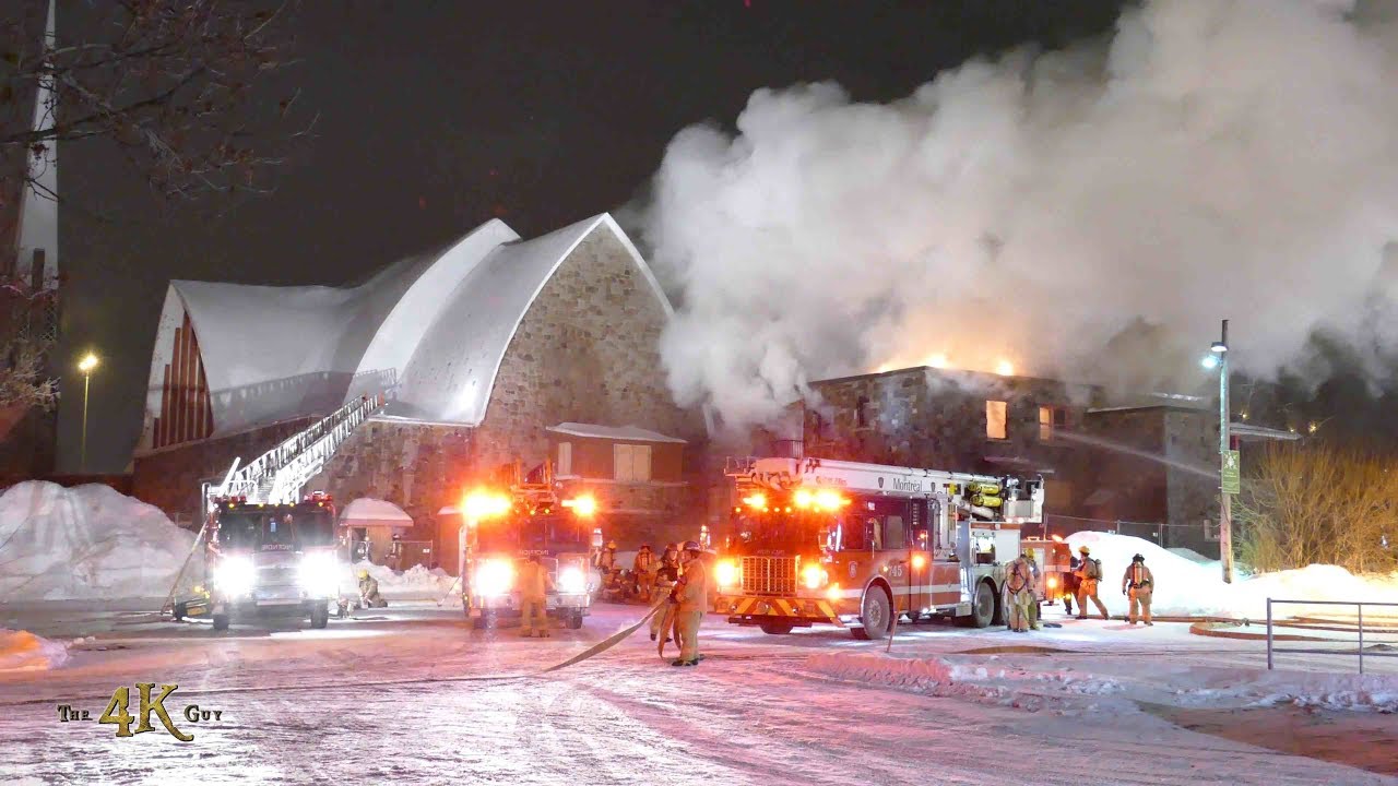 Montréal: Presbytère d'église en feu / Church's rectory on fire 1-27-2019