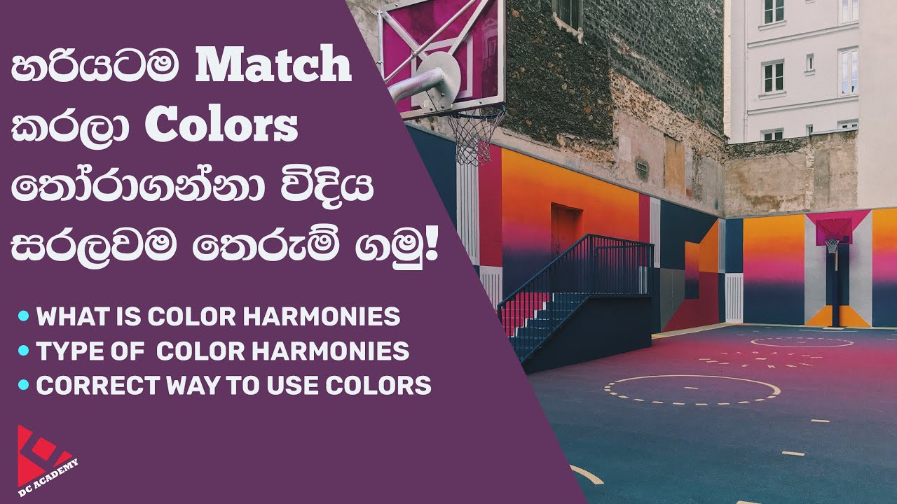 Graphic Design 101 - How to Choose a Matching Color Scheme for Your Design  | Sinhala Tutorial