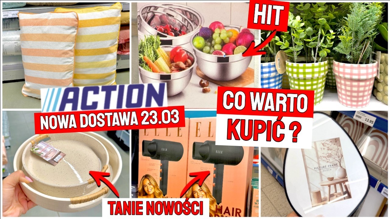 📍ACTION NOWOŚCI 23.03😍❤️ HIT DO KUCHNI za 5 zł🔥 TANIE DEKORACJE, ZAMIENNIKI DYSON PRZEGLĄD P&Oacute;ŁEK