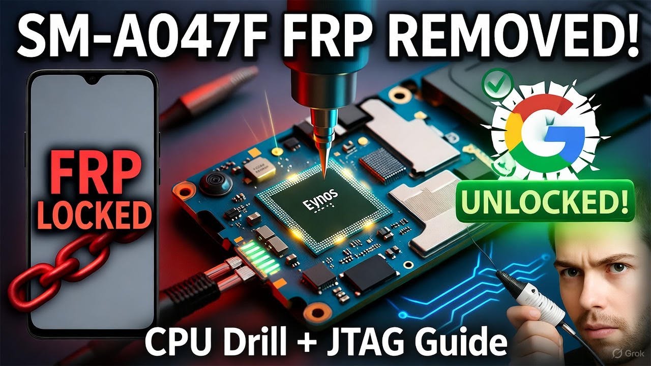 Samsung A04s SM-A047F FRP Remove 2025! CPU Drill + Easy JTAG Bypass - All Binary Guide
