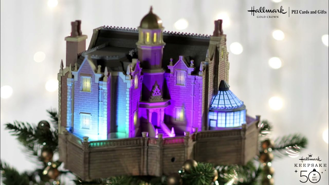 DISNEY THE HAUNTED MANSION COLLECTION THE HAUNTED MANSION MUSICAL CHRISTMAS TREE TOPPER WITH LIGHT