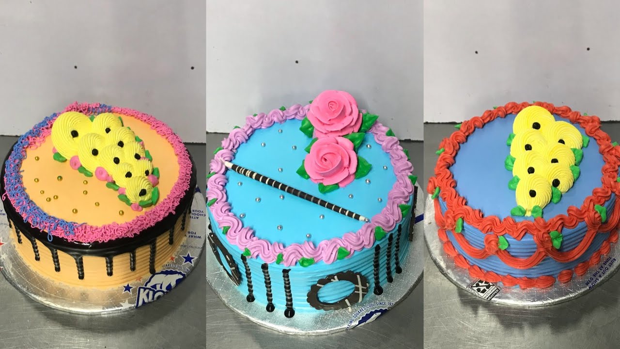New Circle Cream Cake Design How To Make Cream Cake Design Anniversary Cake Design Cake Ideas