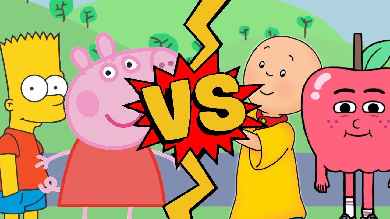 M.U.G.E.N. Battles | Bart Simpson/Peppa Pig vs Caillou/Apple