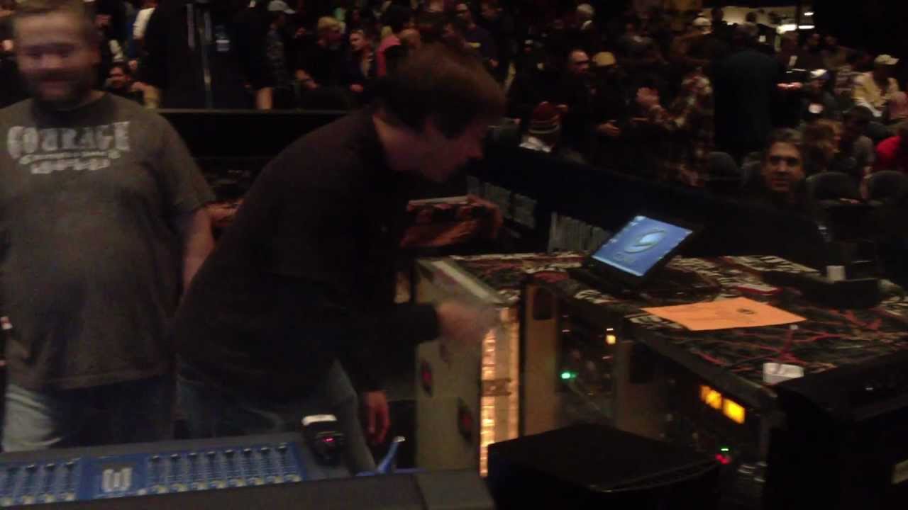 Chris Kuroda ( CK5 ) priming Garry and his rig for MSG night one Phish 12/28/2011