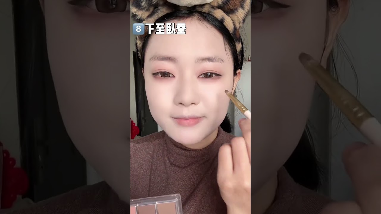 8min超详细每个步骤重点不剪辑化妆跟练！让每个新手都能看清细节和步骤—元气蜜瓜淡妆