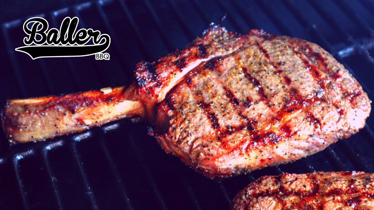Tomahawk Ribeye Steak On Pit Boss Pellet Grill | Baller BBQ