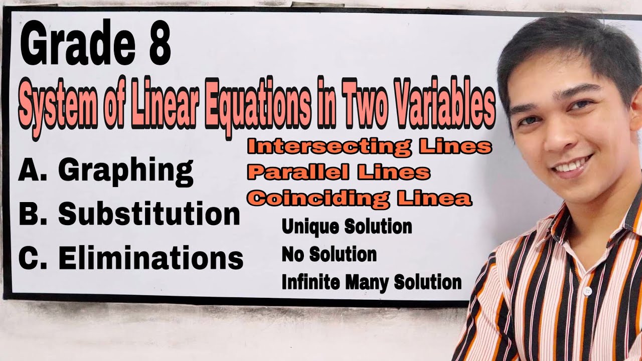 System of Linear Equations in Two Variables - ( Substitution, Elimination and Graphing )