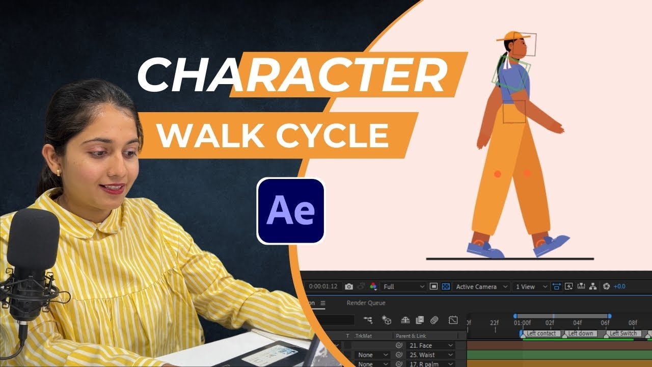 How to Animate the PERFECT Walk Cycle in After effects | After effects tutorial | Walk cycle