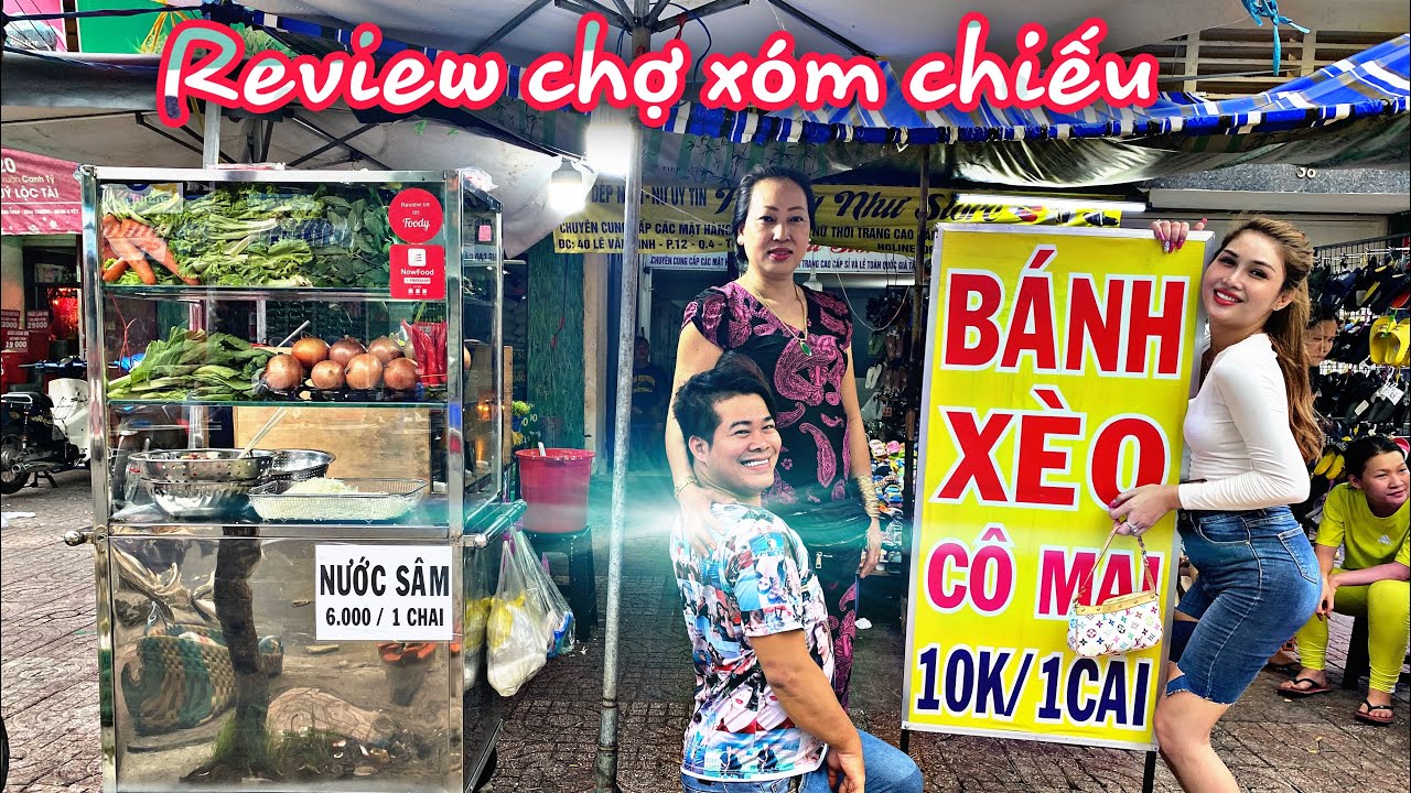 Thu Phương Đông Đông tham quan review Chợ xóm chiếu quận 4, Sài Gòn Việt Nam