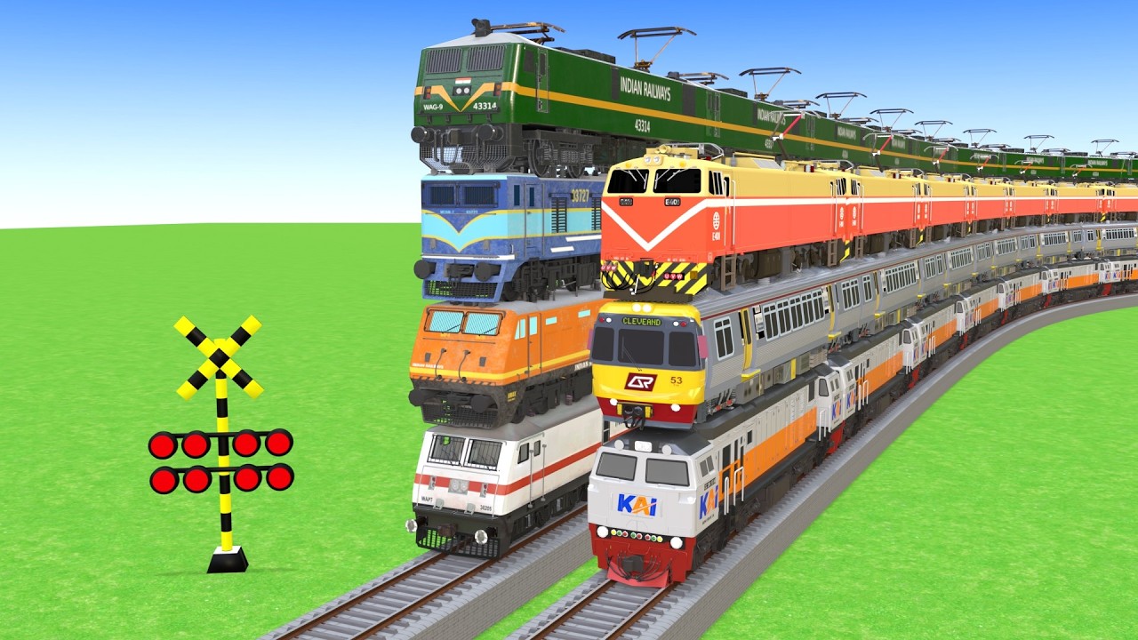 Long Slide Game With Cow Elephant Gorilla Hippopotamus Tiger 3d Animal Game Funny Fumikiri Train