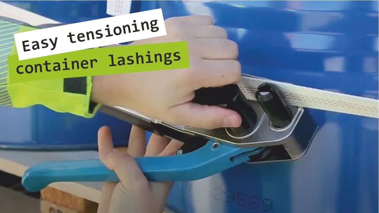 Container Lashing: Thread & tension belt buckle with ratchet tensioner - Rothschenk