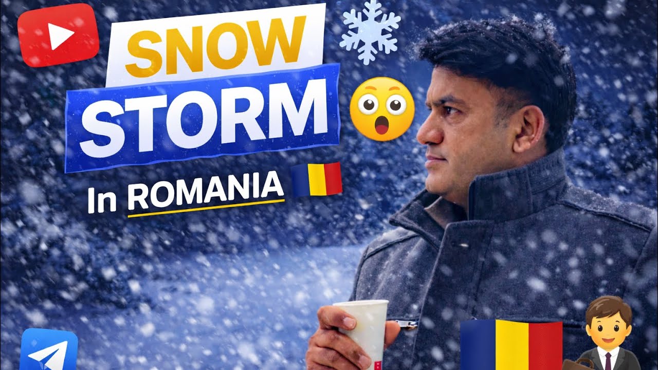  Snow Storm In Romania IASI Very Bad Condition 😌😌@Asim999 