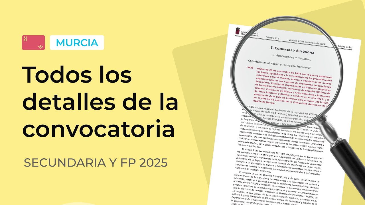 Convocatoria de Oposiciones Secundaria y FP 2025 en Murcia | CEN