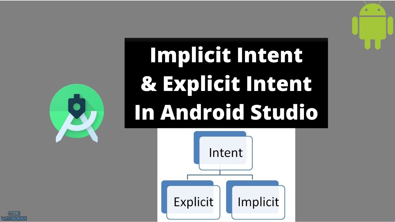 What is an Intent in Android Studio | Explicit and Implicit Intent | CodeWithAdnan