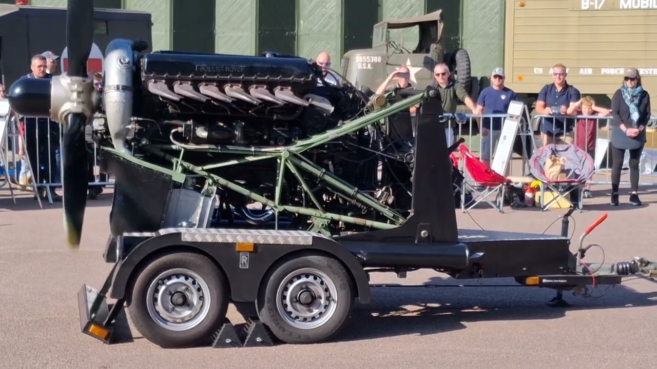 Historic aero engines - Merlin engine static runs.