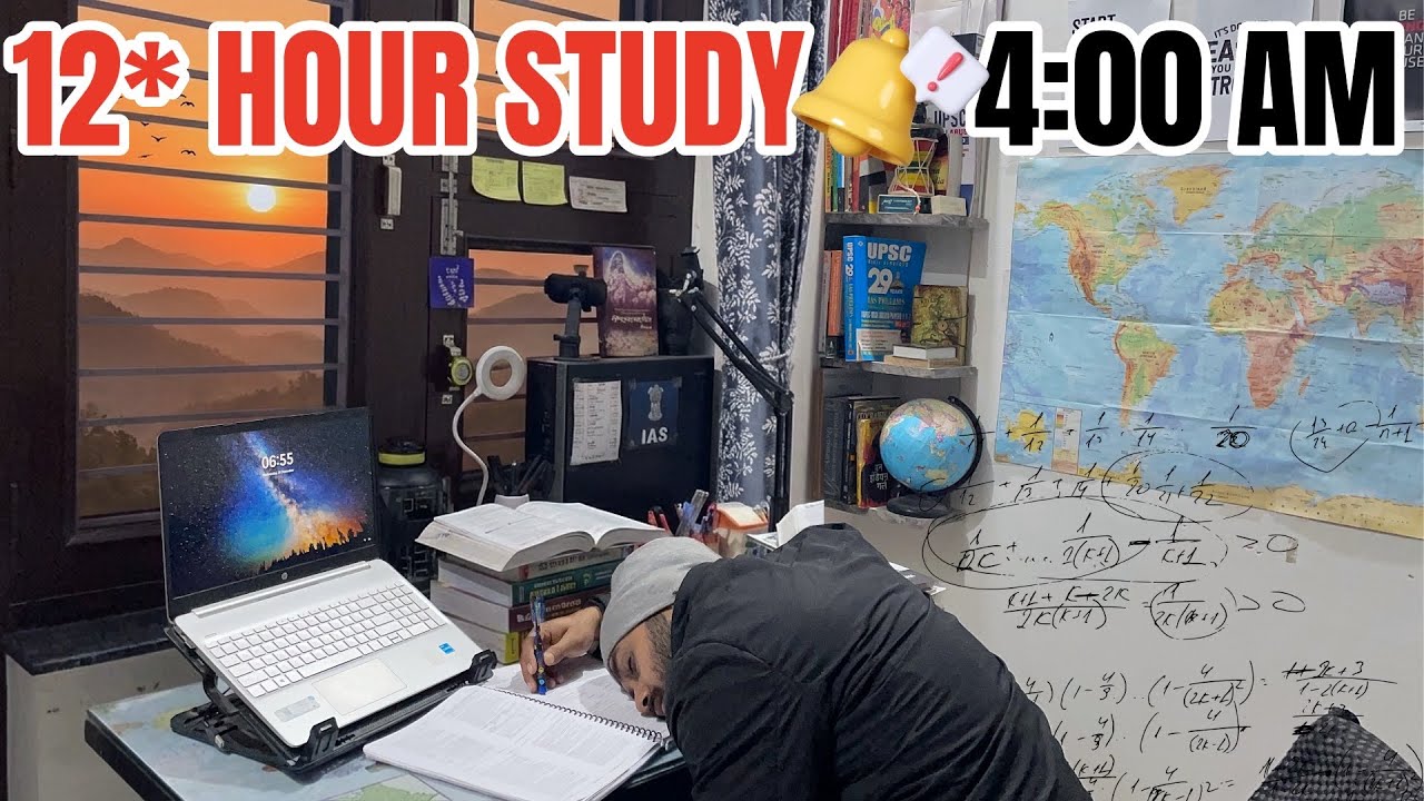 UPSC 2026 Daily Routine 🔥 | 12 Hours Study 📚 + Gym 💪 | 4L Water 💧 | Real Aspirant Life