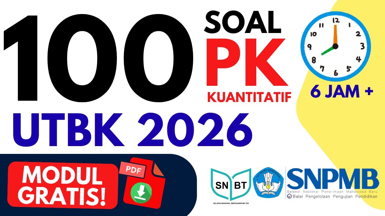 100 Soal Penalaran Kuantitatif UTBK SNBT 2026 | Pembahasan Lengkap (6 Jam)