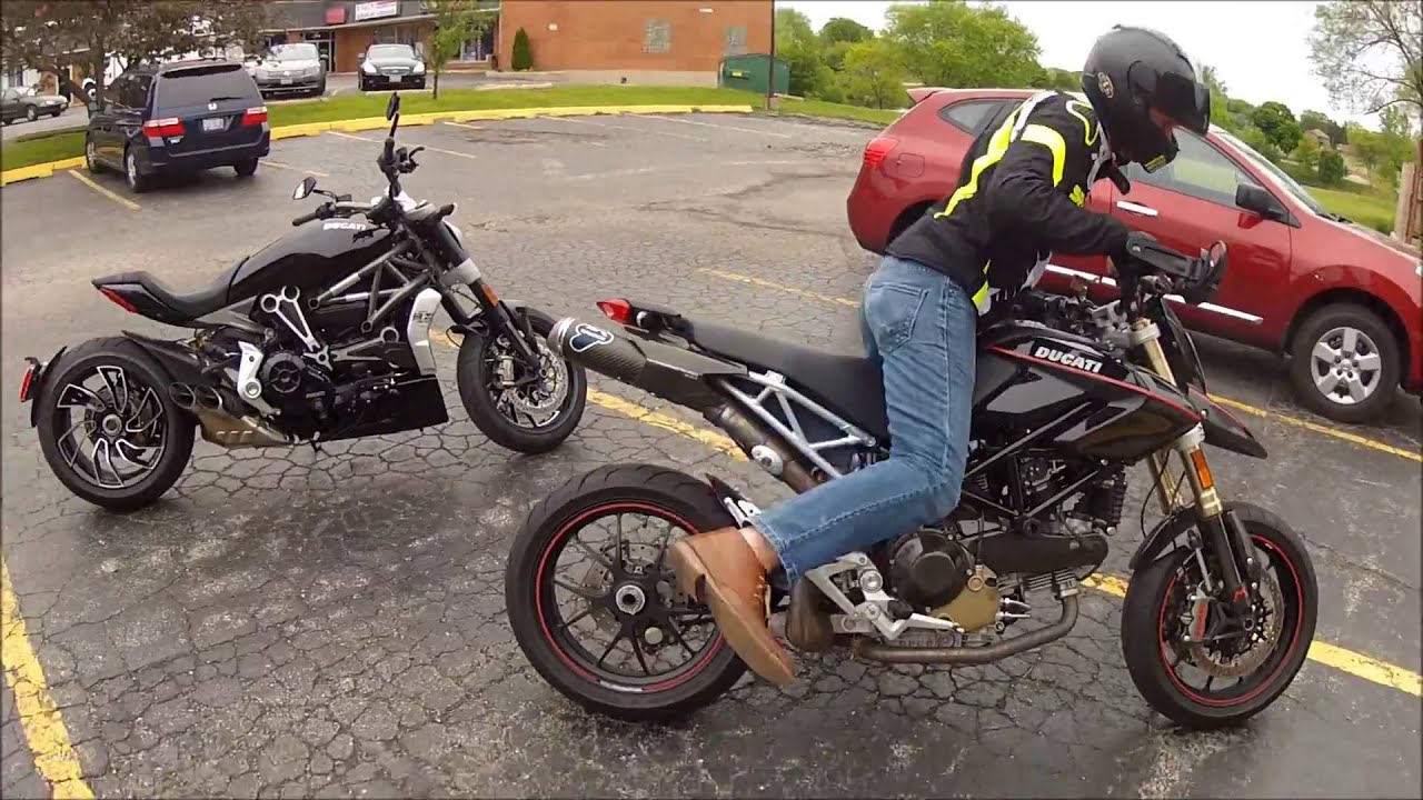 2016 XDiavel S and 2009 Hypermotard 1100 S MotoVas Review Riding To Lunch Chicago Termignoni Termi