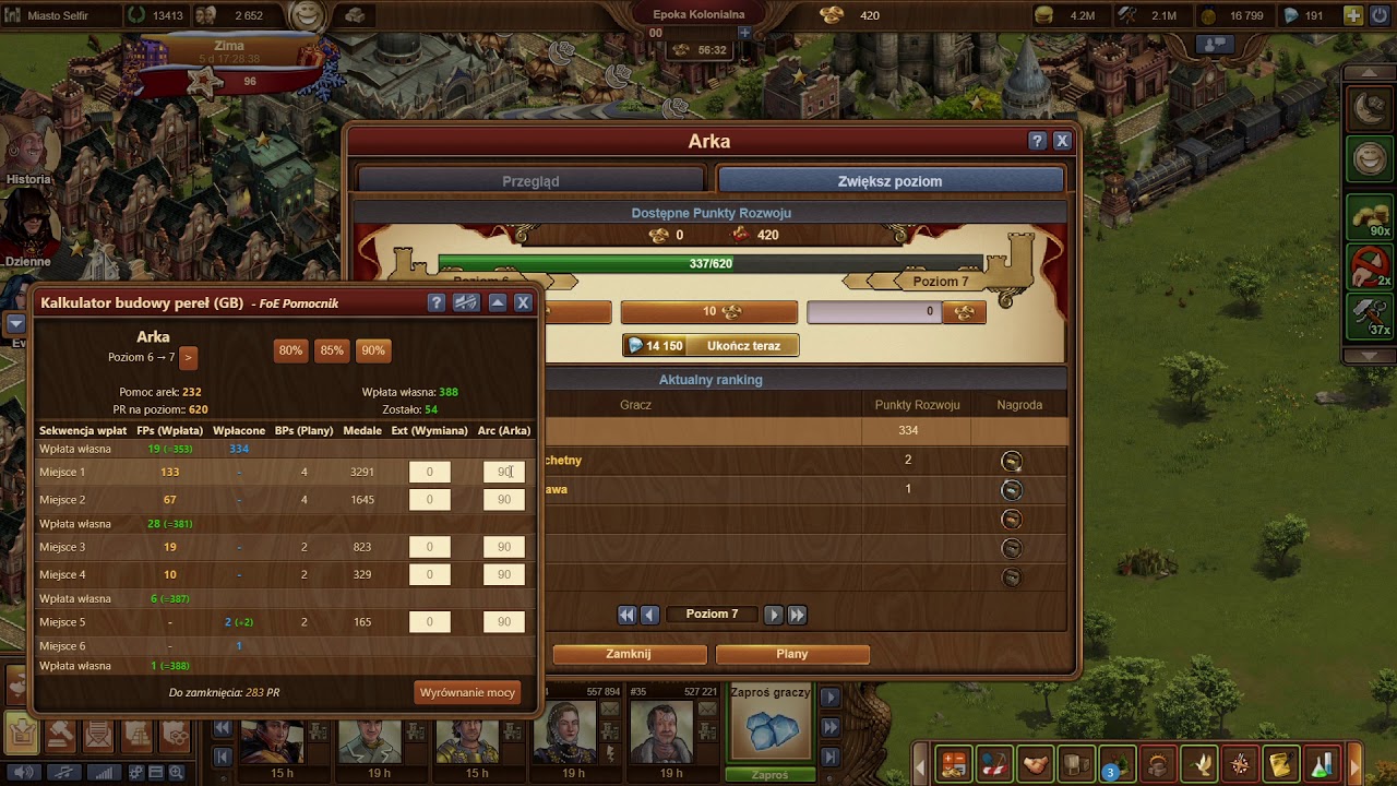 FoE Helper - Poradnik - Przegląd Funkcji - Wtyczka Ułatwiająca Życie w Forge of Empires
