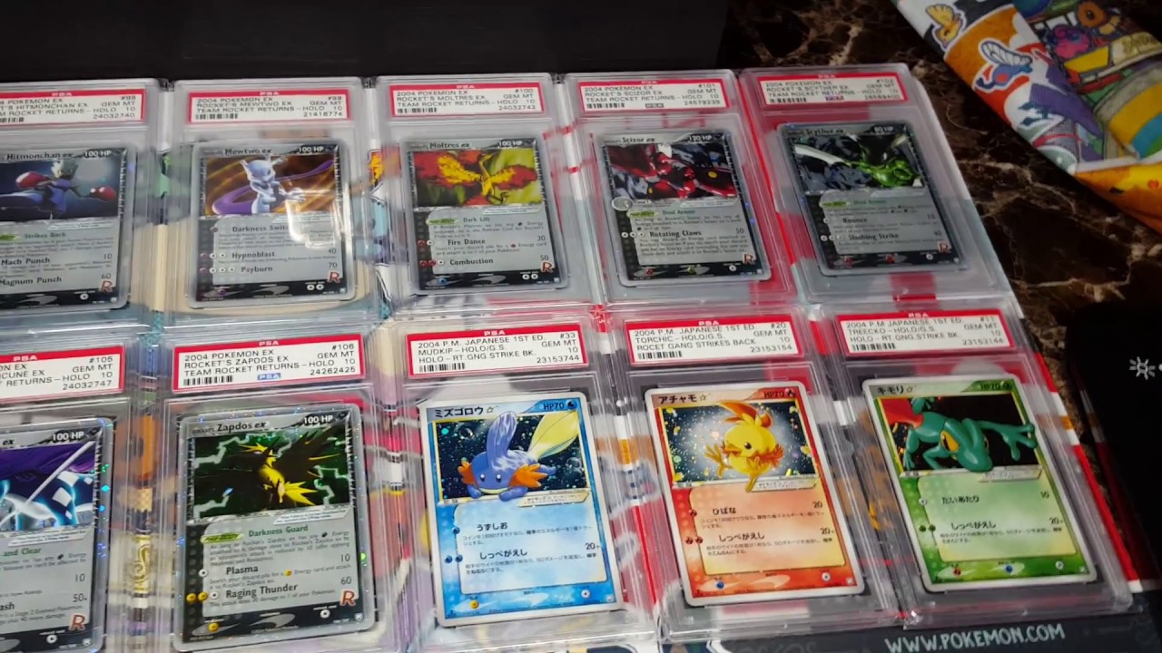 Complete Psa 10 ex Team Rocket Returns Set 1st on Youtube