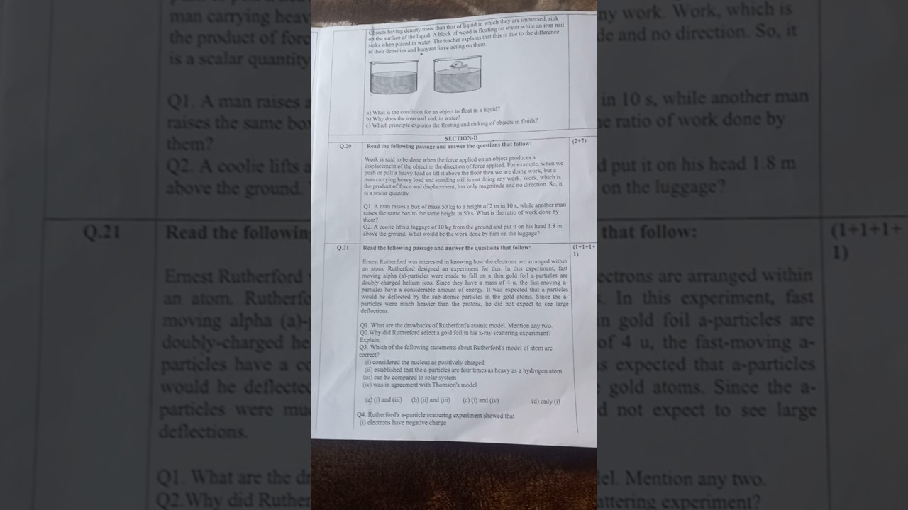 CBSE Class 9th Science PT-3 Sample Paper 