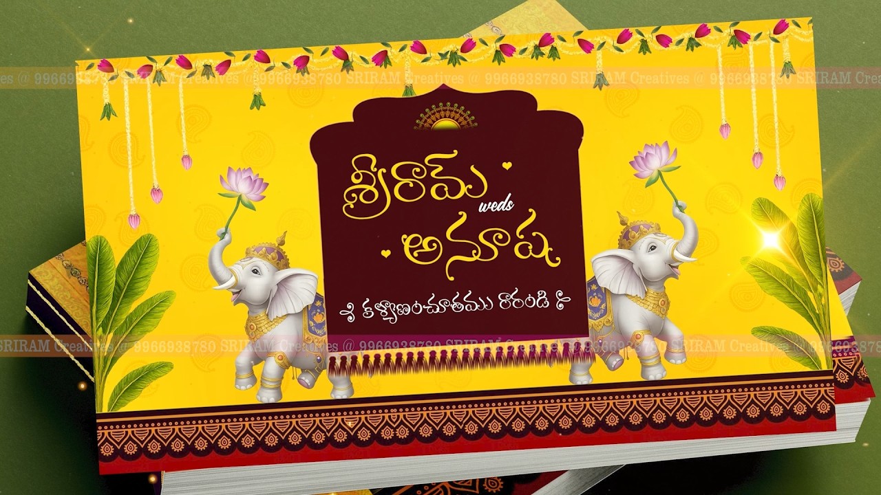 Telugu Wedding Invitation Video || Traditional Wedding Invitation || Marriage Invitation Project