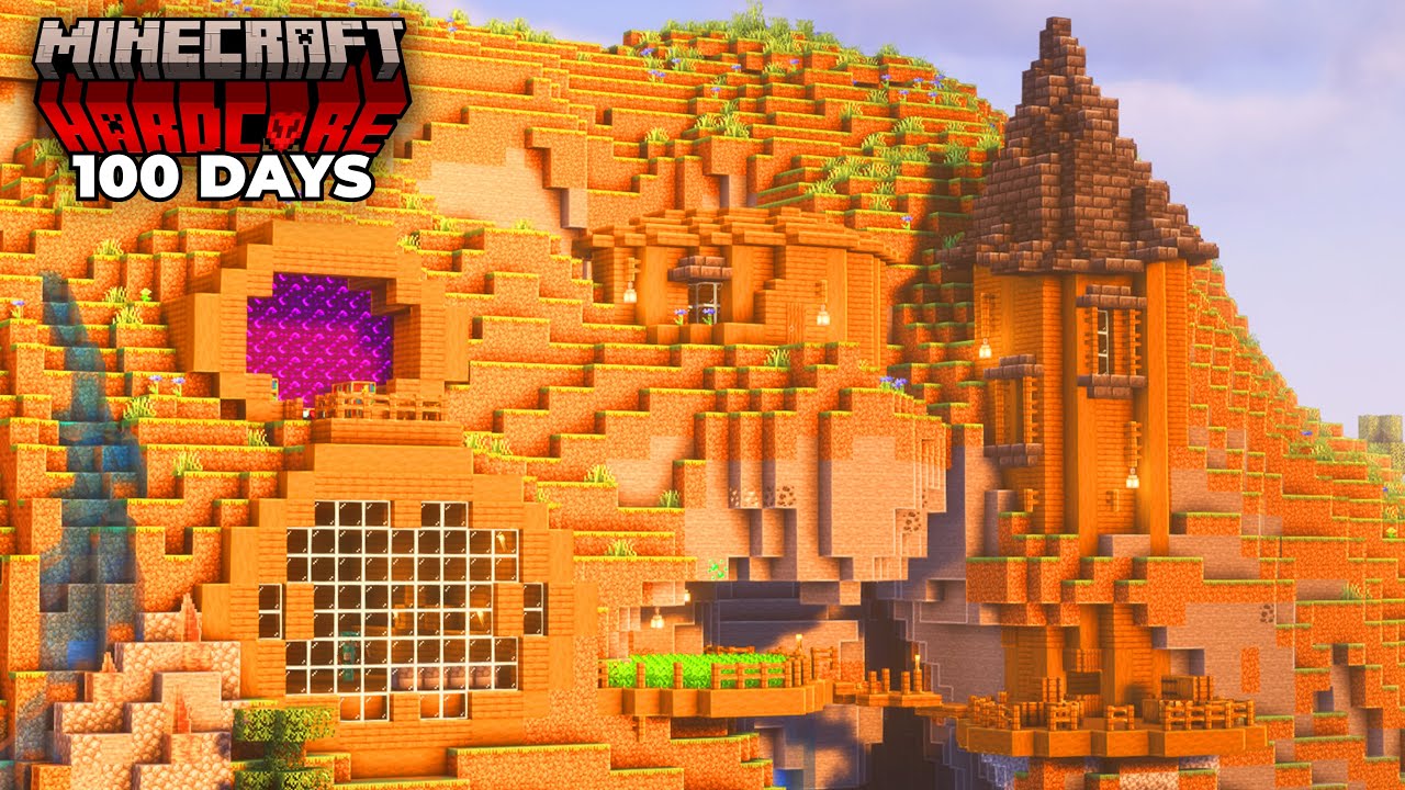 I Survived 100 Days in a MOUNTAIN in Minecraft Hardcore