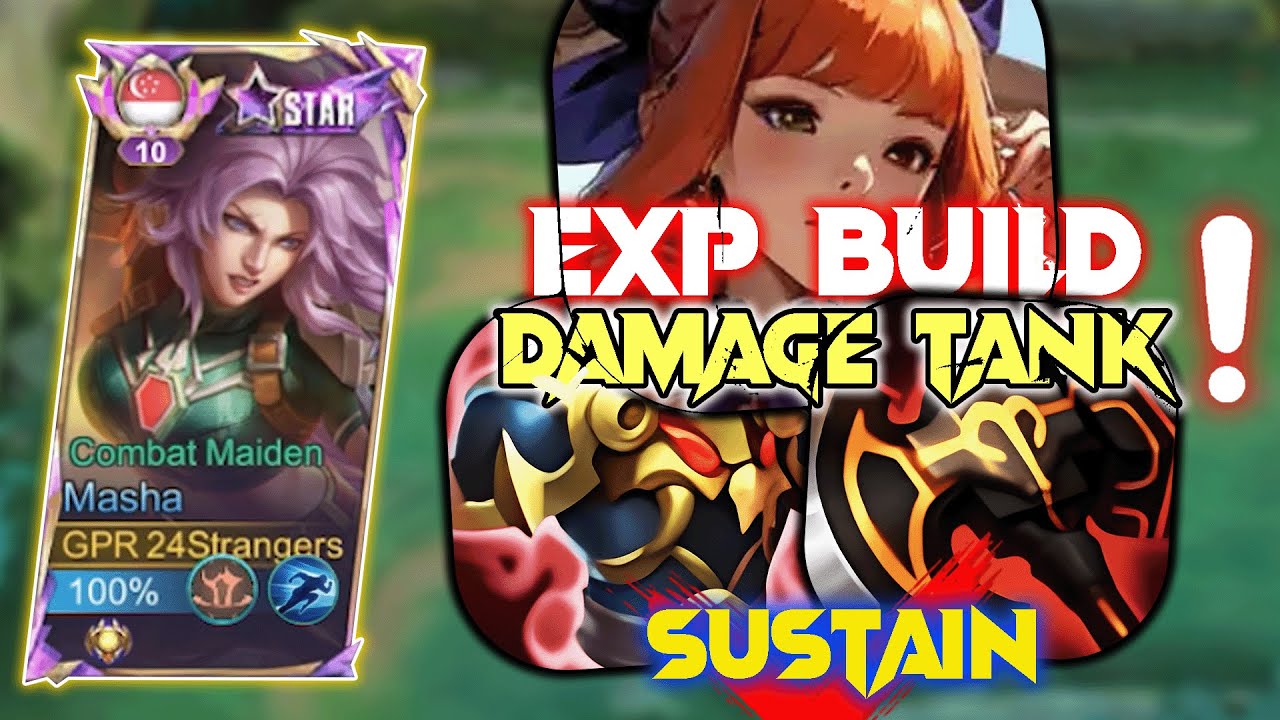 EXP LANE MASHA WITH 20K HP BUILD CAN SURVIVE ENEMIES ULTI x10 TIMES!