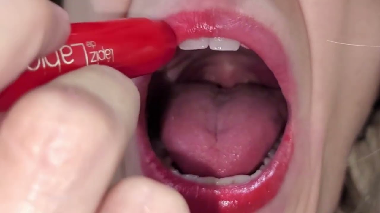 bright red lipstick for a beautiful mouth