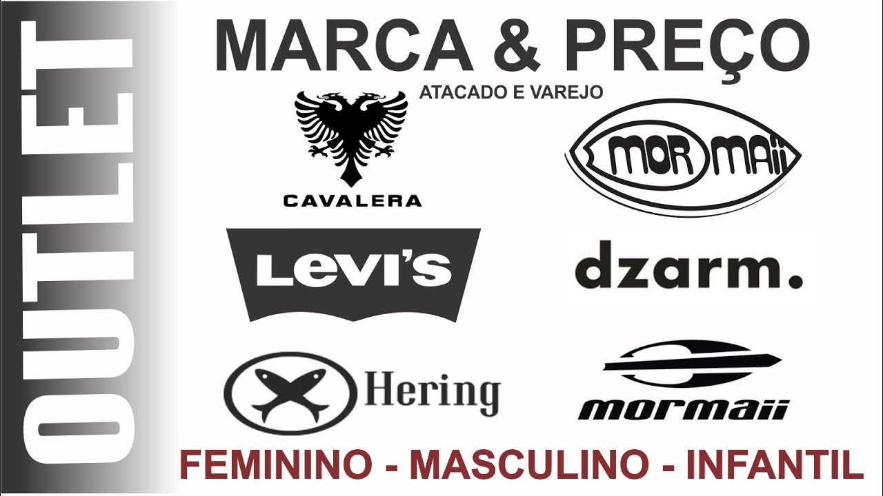 Melhor OUTLET do BR&Aacute;S |varejo| Cavalera DZARM Levis MORMAII Zoop HERING e MAIS