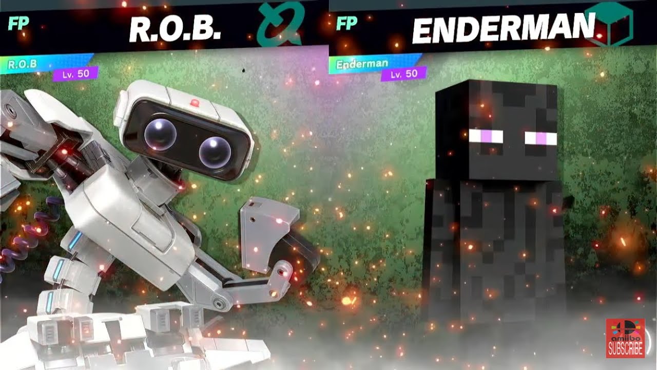 Super Smash Bros Ultimate Amiibo Fights ROB vs the World EX vs Enderman