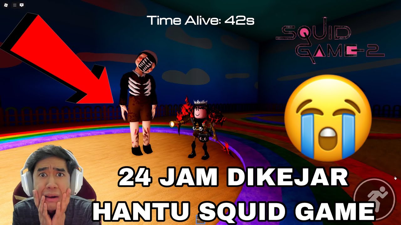 24 JAM DIKEJAR HANTU SQUID GAME 😈🦑😂