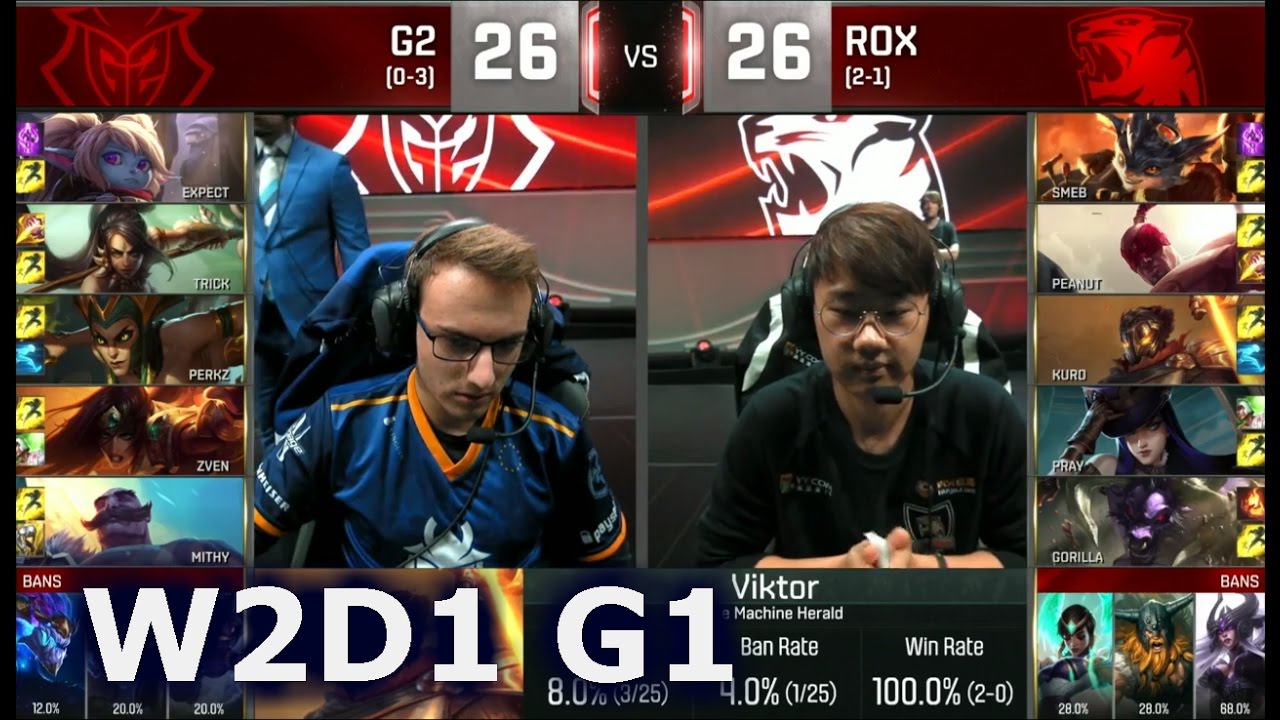 G2 vs ROX - Worlds 2016 W2D1 Group A | LoL S6 World Championship Week 2 Day 1 G2 vs Rox Tigers