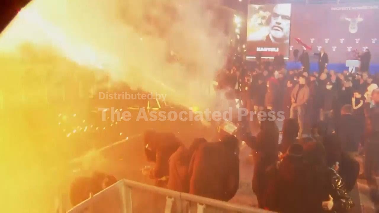 Albanian police use water cannon to disperse crowd at opposition protest