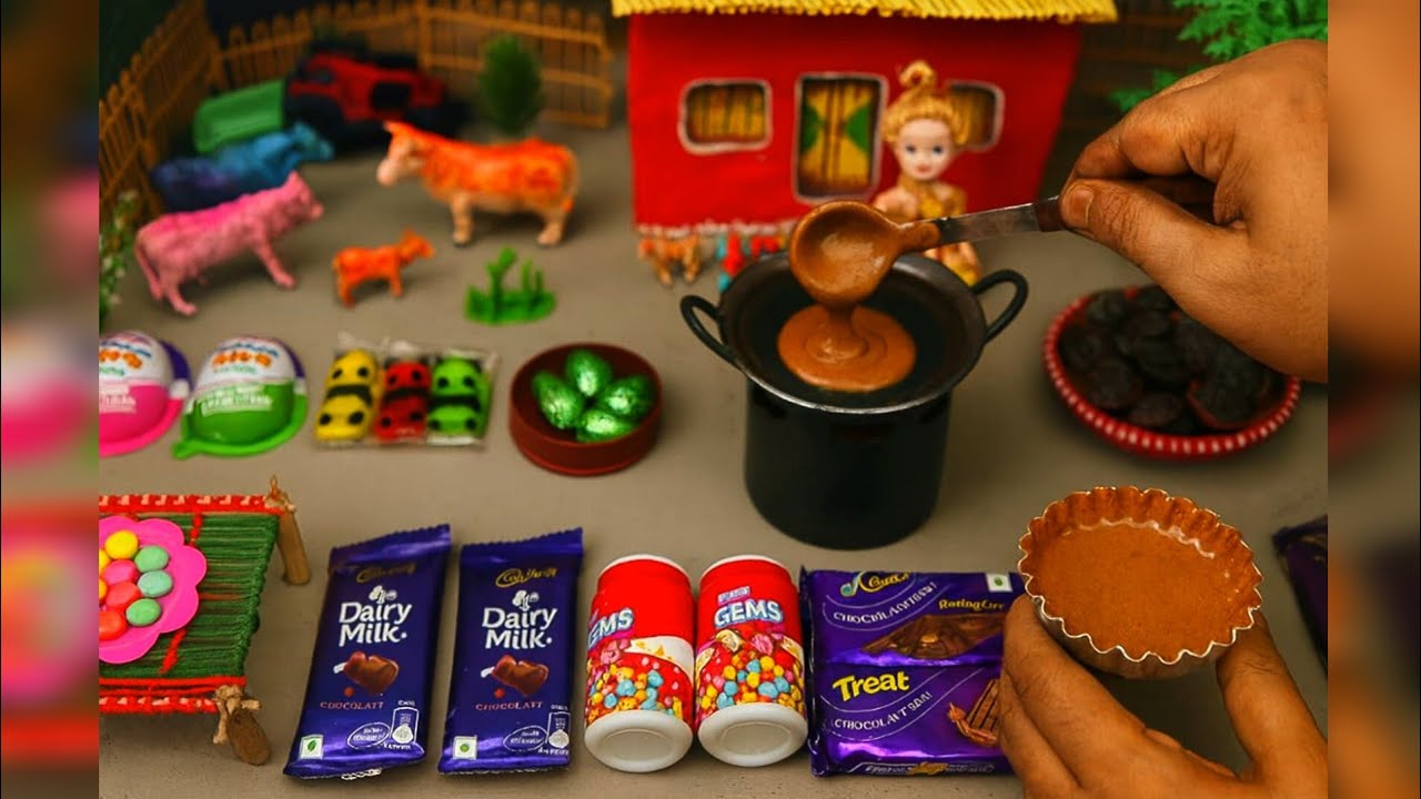 Миниатюрный шоколадный торт Dairymilk 🍫🍫 | Шоколадный торт | Мини-торт | Миниатюрная кулинария | ...