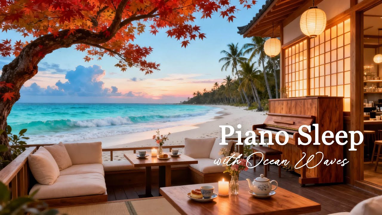 3 Hours Piano Sleep Music with Ocean Waves - Deep Relaxation for Insomnia & Meditation