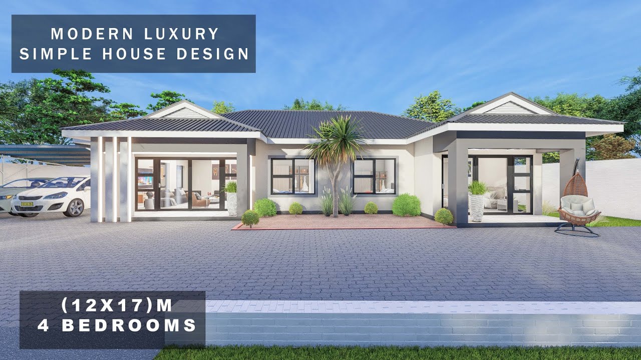 Amazing Modern House Design | 12mX17m (4 Bedrooms)  | Dutch Gable Roof