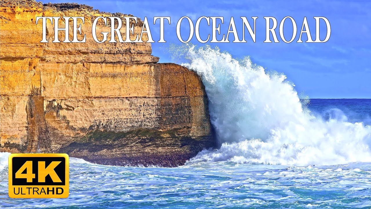 The Broken Head lookout view. The Great Ocean Road. 4K UHD 8 Hours