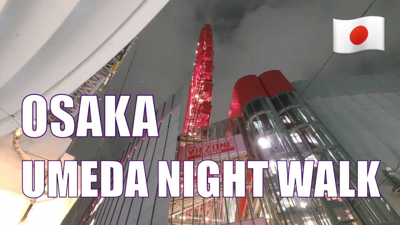 🇯🇵 Osaka Umeda Hep 5 Area - Night Walk In Japan 4K