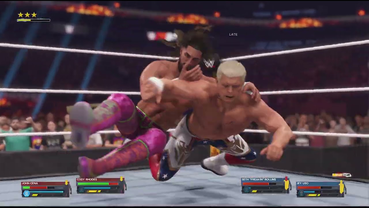 WWE 2K24_cody Rhodes team vs jey uso