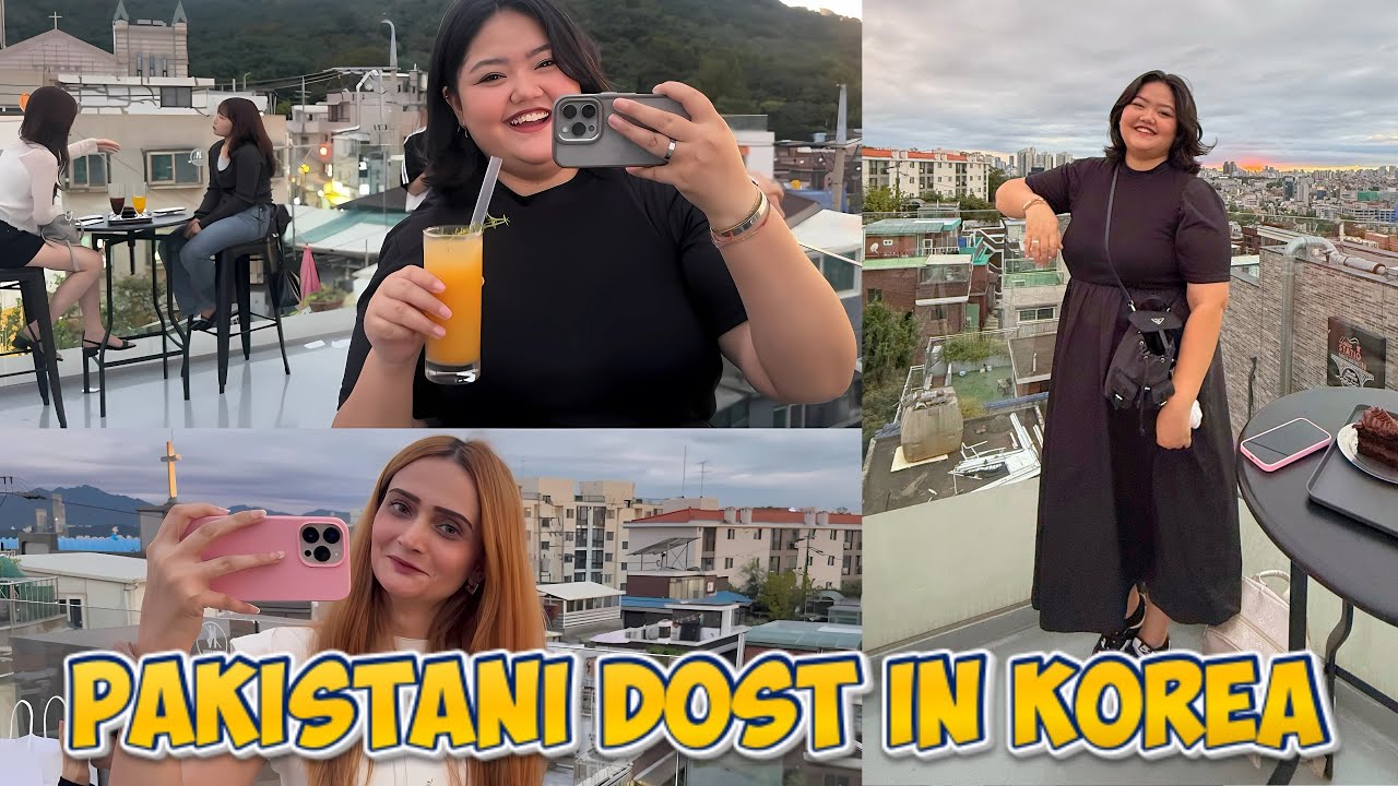Pakistani Dost Banai Korea Ma 🥰 | Korea Ka Rooftop Cafe 🤯| Desi Korean 