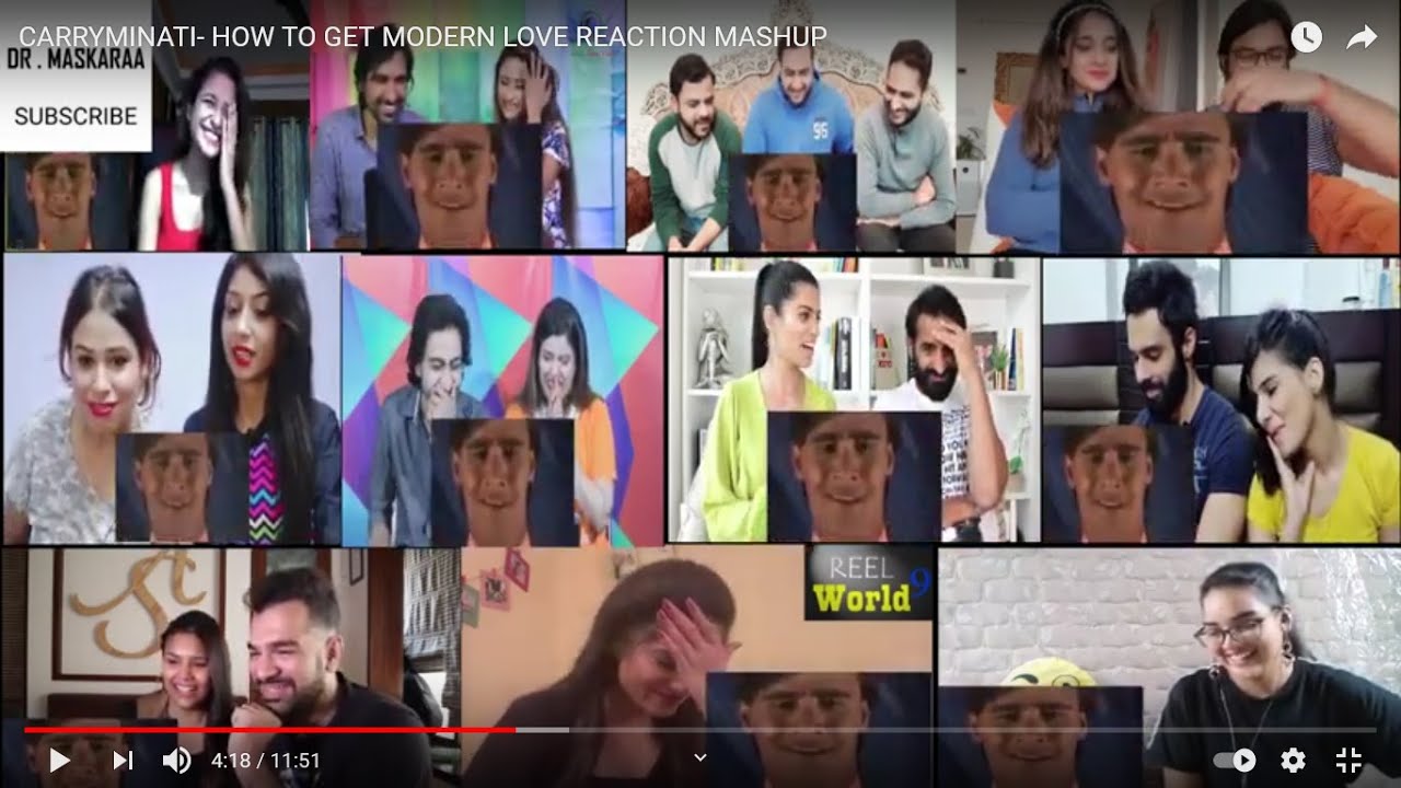 CARRYMINATI- HOW TO GET MODERN LOVE  REACTION MASHUP