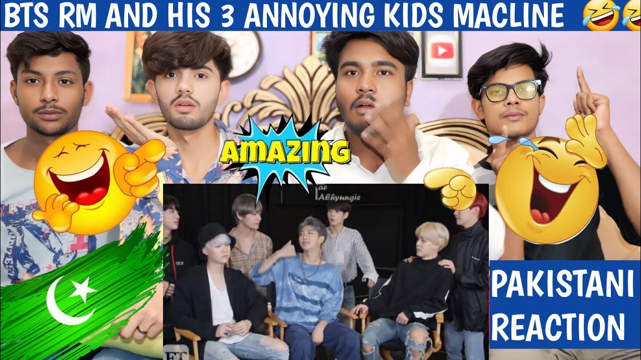 Bts namjoon and his 3 annoying kids ... namjoon×maknaline 🤣🤣 - Abaid Official - Pakistani Reaction