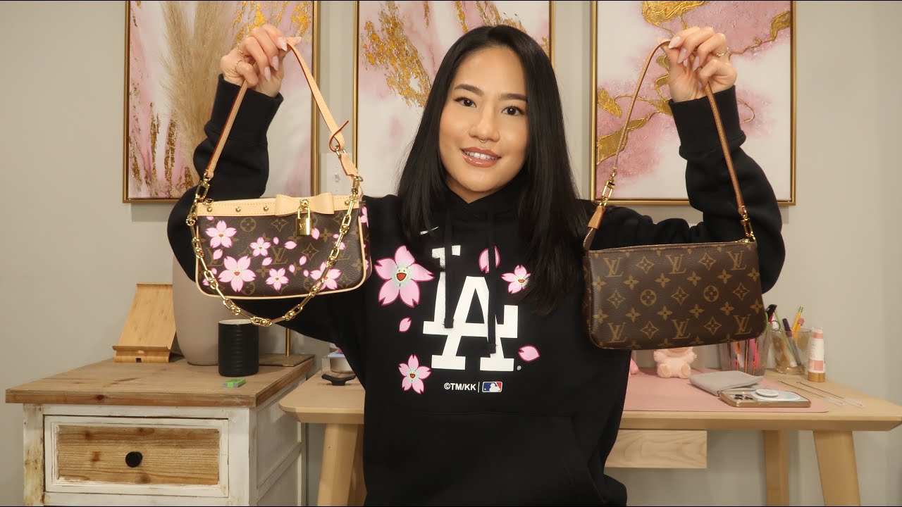 LOUIS VUITTON POCHETTE ACCESSOIRES // What Fits // What's in My Bag?// Murakami Cherry Blossom