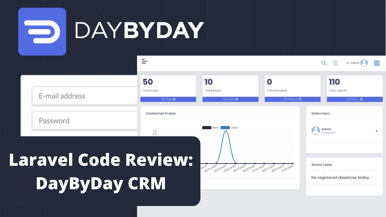 New Laravel DayByDayCRM: Code Review with 10+ Lessons