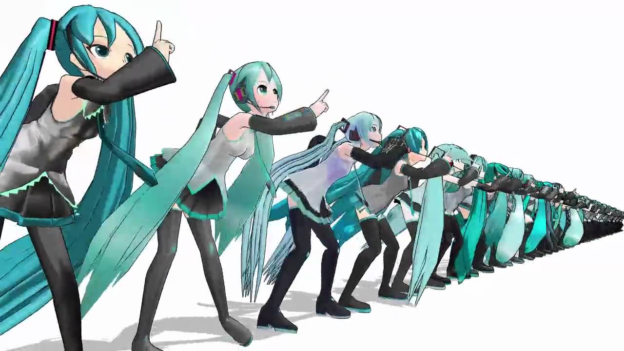 MikuMikuMiku Miku Miku Dance [ MMD ] Probably...about80Mikus  koisuru vocaloid